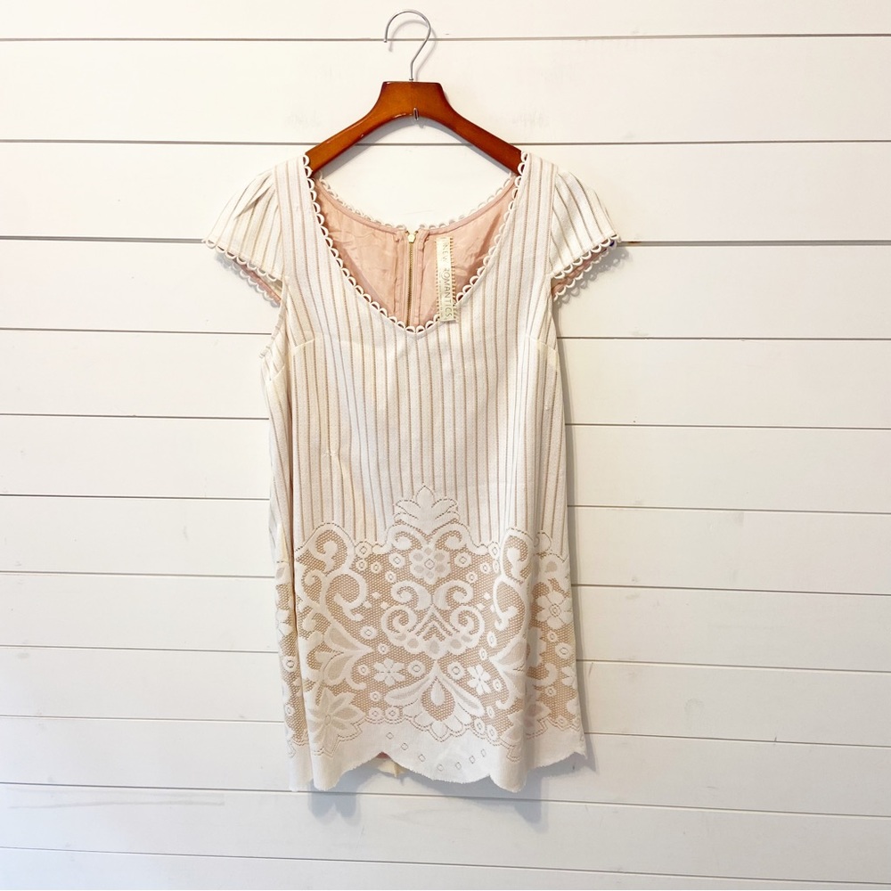 Free People | New Romantics Cream Lace Cap Sleeve Sheath Dress Size 10
